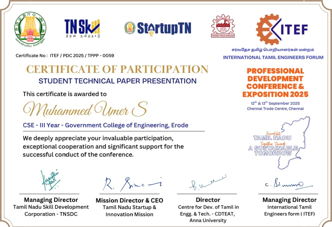 ITEF Paper Presentation back